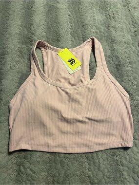 All in Motion Ribbed Pink Racerback Bralette